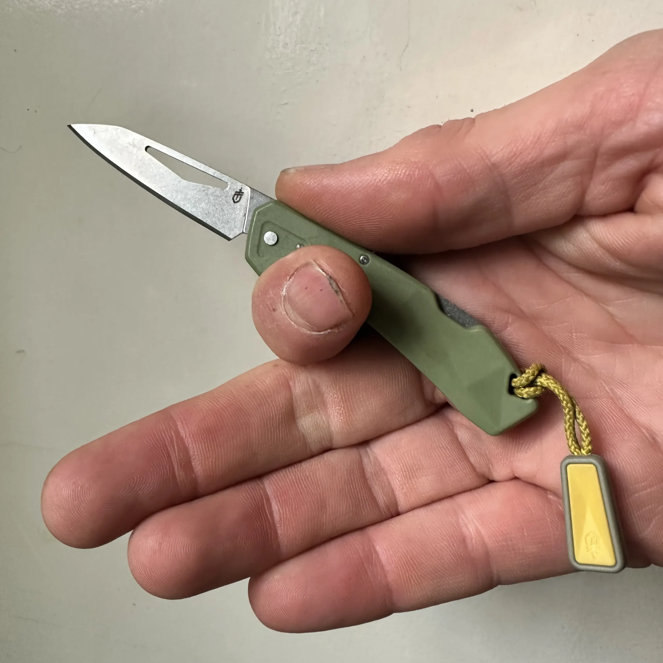 Gerber mini lst zakmes in hand