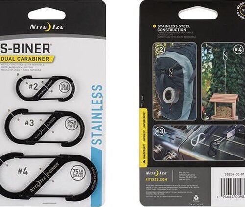 Nite Ize - S-Biner RVS 3-pack - dubbele karabijnhaken (#2, #3, #4)